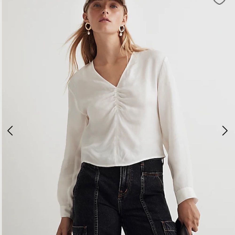 Madewell Brushed Ruched-Front Top